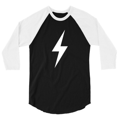 Lightning Bolt Icon (white) 3/4 Sleeve Shirt Designed By Noir Est Conception