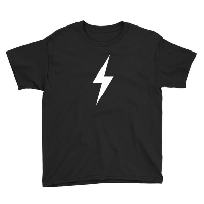 Lightning Bolt Icon (white) Youth Tee Designed By Noir Est Conception