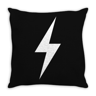 Lightning Bolt Icon (white) Throw Pillow Designed By Noir Est Conception