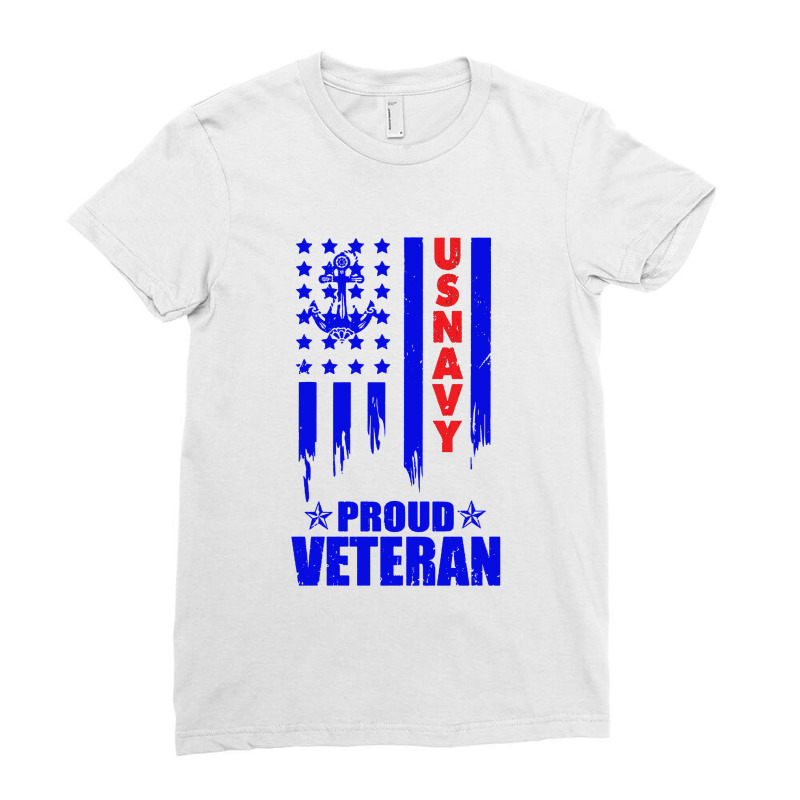 Us Navy Proud Veteran Ladies Fitted T-Shirt by TopTshirt | Artistshot