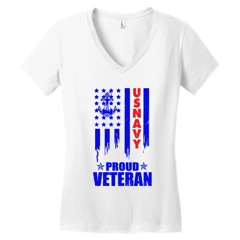 Us Navy Proud Veteran Women's V-Neck T-Shirt by TopTshirt | Artistshot