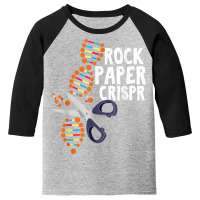 Rock Paper Crispr Dna Biologist Genetic Engineering Science T Shirt Youth 3/4 Sleeve | Artistshot