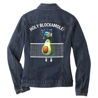 Funny Volleyball For Men Women Holy Guacamole Player Blocker T Shirt Ladies Denim Jacket | Artistshot