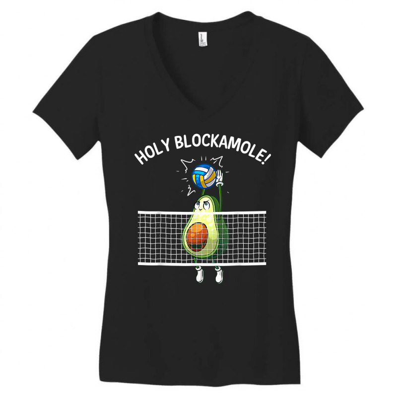 Funny Volleyball For Men Women Holy Guacamole Player Blocker T Shirt Women's V-Neck T-Shirt by moneyydopoienlc | Artistshot