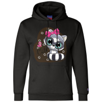 Cartoon-cat-cute-girl Champion Hoodie | Artistshot