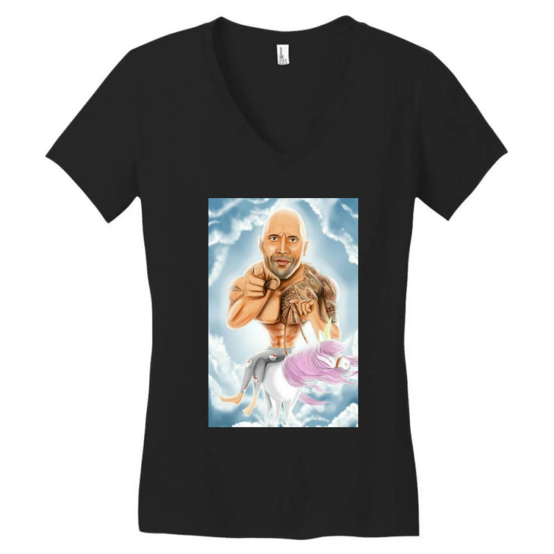 Dwayne Johnson Men Funny Art Women's V-Neck T-Shirt by Artists-Zoe | Artistshot