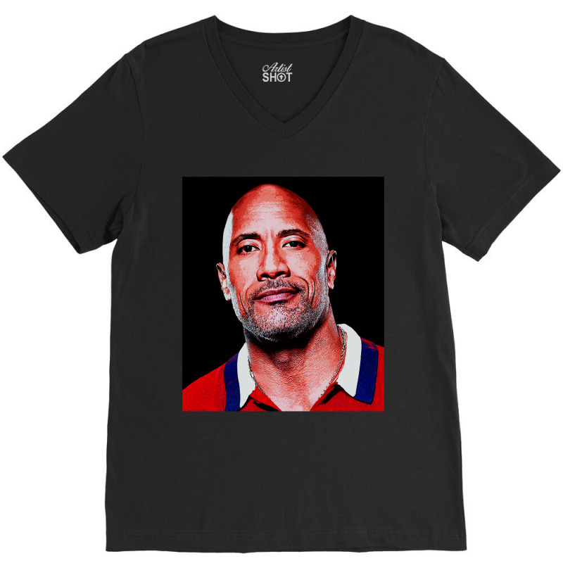 Dwayne Picture Johnson Art V-Neck Tee by Artists-Zoe | Artistshot