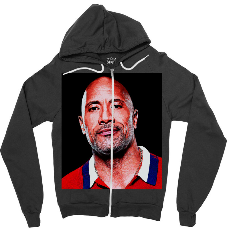 Dwayne Picture Johnson Art Zipper Hoodie by Artists-Zoe | Artistshot