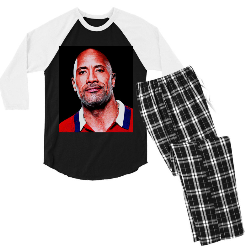 Dwayne Picture Johnson Art Men's 3/4 Sleeve Pajama Set by Artists-Zoe | Artistshot