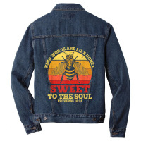 Jesus Christian Kind Words Are Like Honey Proverbs 1624 Games Characte Men Denim Jacket | Artistshot