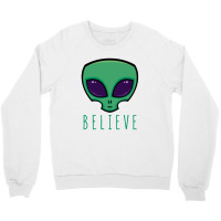 Believe Alien Head Crewneck Sweatshirt | Artistshot