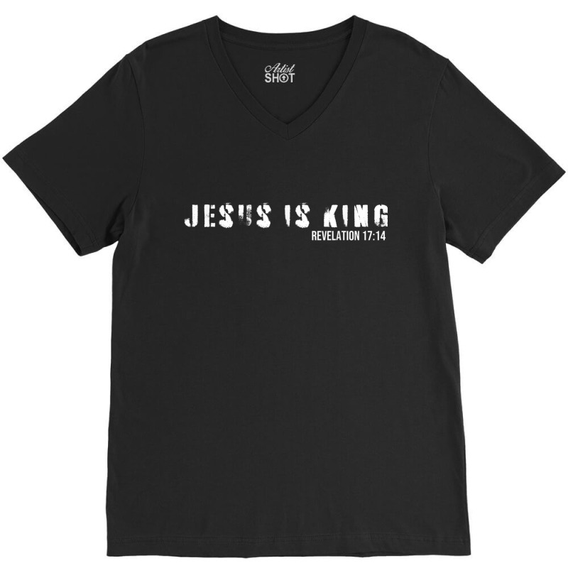 Jesus Is King Bible Verse Scripture Christian Animations Characters V-Neck Tee by Aria-Proctor | Artistshot