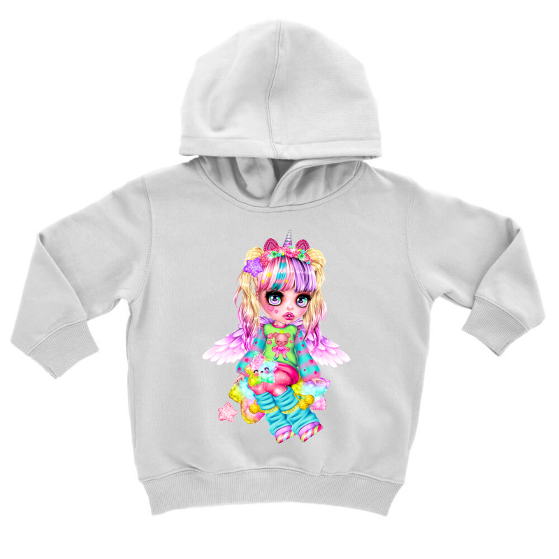 Magical Unicorns And Cute Girl In Anime Toddler Hoodie by Zero_art | Artistshot