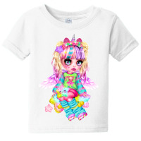 Magical Unicorns And Cute Girl In Anime Baby Tee | Artistshot