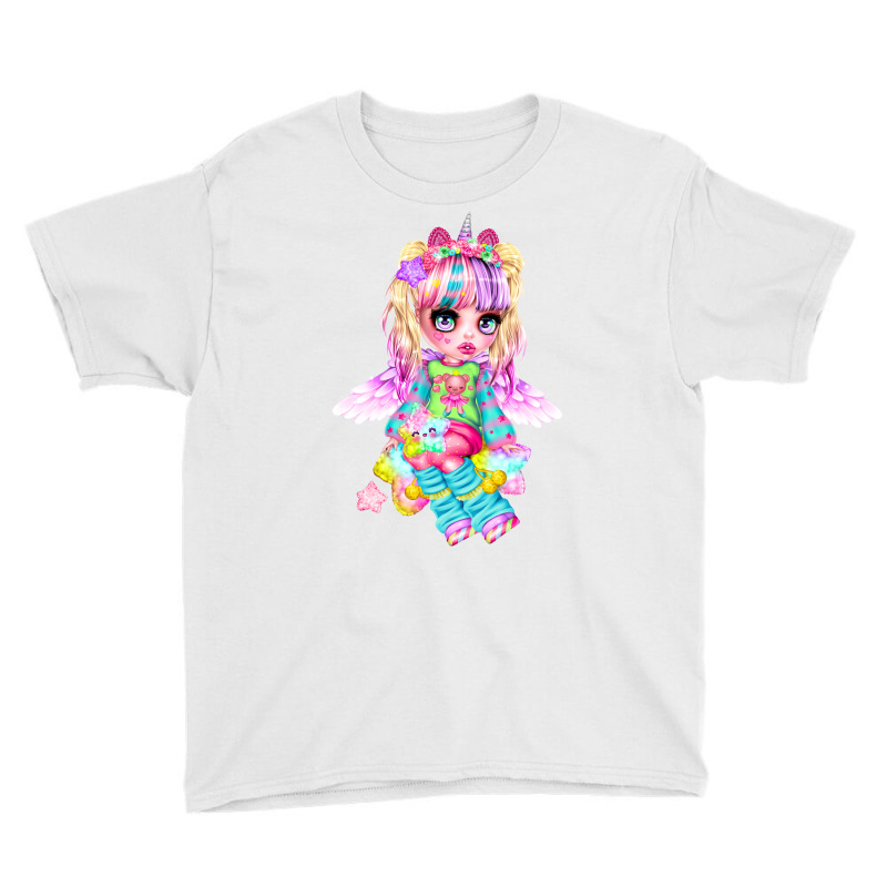 Magical Unicorns And Cute Girl In Anime Youth Tee by Zero_art | Artistshot