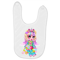 Magical Unicorns And Cute Girl In Anime Baby Bibs | Artistshot