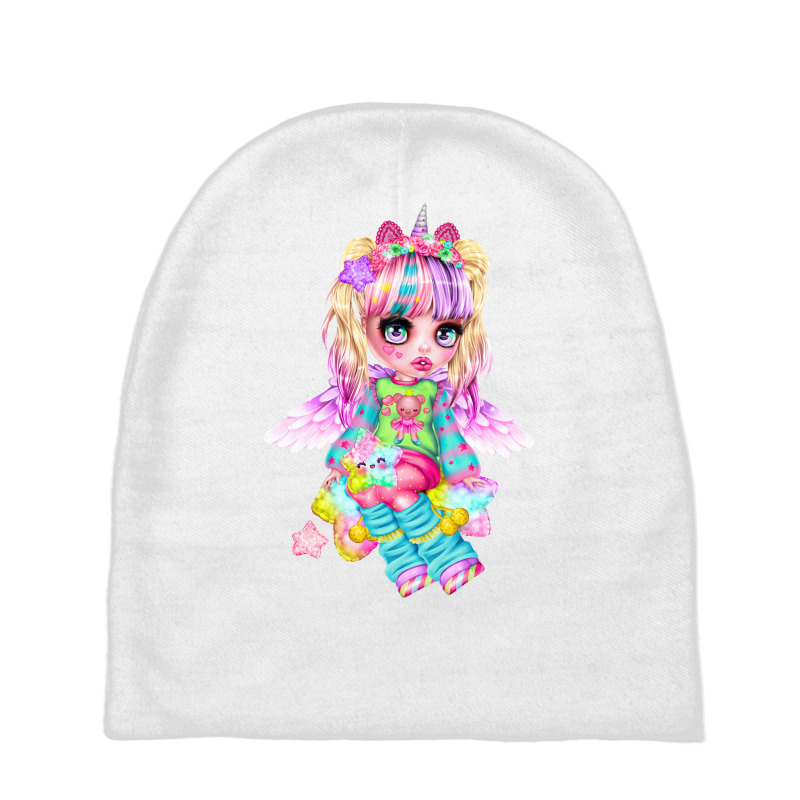 Magical Unicorns And Cute Girl In Anime Baby Beanies by Zero_art | Artistshot