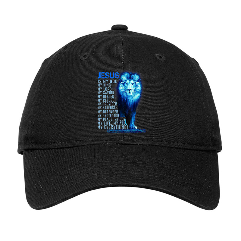 Jesus Is My God King My Lord My Savior Blue Lion Christian Graphic Adjustable Cap by Aria-Proctor | Artistshot