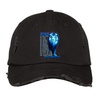 Jesus Is My God King My Lord My Savior Blue Lion Christian Graphic Vintage Cap | Artistshot