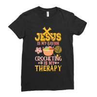 Jesus Is My Savior Crocheting Is My Therapy Cute Womens Day Gift Ladies Fitted T-shirt | Artistshot