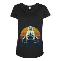 Jesus Is My Spotter Funny Christian Weightlifting Gym My Favorite Peop Maternity Scoop Neck T-shirt | Artistshot