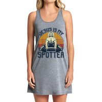 Jesus Is My Spotter Funny Christian Weightlifting Gym My Favorite Peop Tank Dress | Artistshot