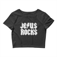 Jesus Rocks Funny Christian Rocker Funny Gift Crop Top | Artistshot