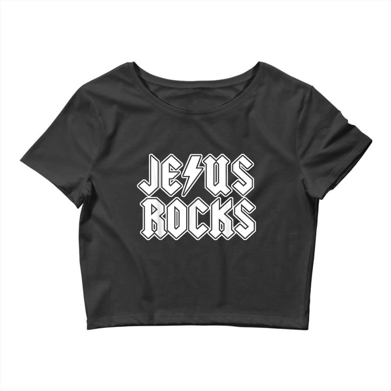 Jesus Rocks Funny Christian Rocker Funny Gift Crop Top by Aria-Proctor | Artistshot