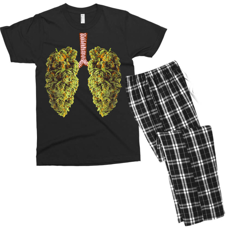 Funny Weed Lung Marijuana Bud Men's T-shirt Pajama Set | Artistshot