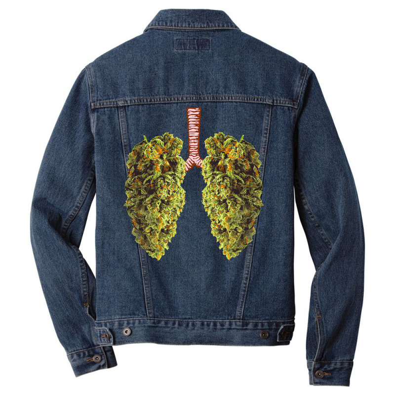 Funny Weed Lung Marijuana Bud Men Denim Jacket | Artistshot