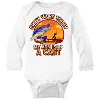 Fishing Pole Cast & Reeling In Fish   Funny Fisherman Gift Sweatshirt Long Sleeve Baby Bodysuit | Artistshot