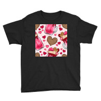 Valentines Day Milkshake Seamless Pattern Youth Tee | Artistshot