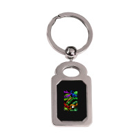 Gifts Idea Cowabunga Funny Gifts Boy Girl Silver Rectangle Keychain | Artistshot