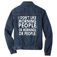 I Don't Like Morning People Men Denim Jacket | Artistshot