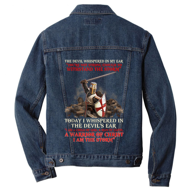 Knight Templar I Am A Child Of God A Warrior Of Christ Art Men Denim Jacket | Artistshot