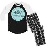 Funny 40th Birthday Shirt Milestone Belly Badge Gift T Shirt Men's 3/4 Sleeve Pajama Set | Artistshot