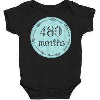 Funny 40th Birthday Shirt Milestone Belly Badge Gift T Shirt Baby Bodysuit | Artistshot