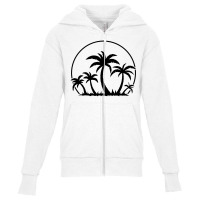 Palm Trees And Sunset In Black Youth Zipper Hoodie | Artistshot