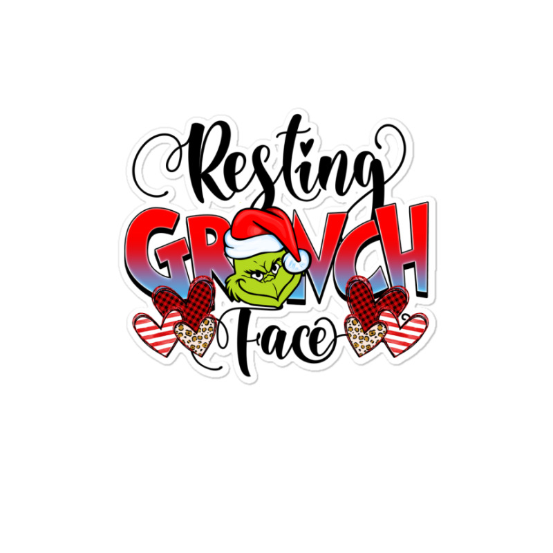 Resting Grinch Face - Grinch - Sticker