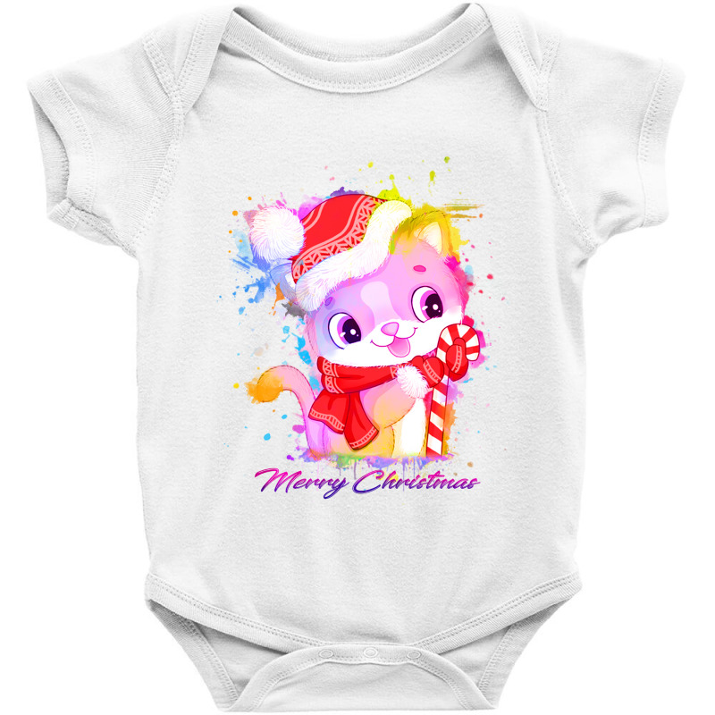 Merry Christmas Cat Baby Bodysuit | Artistshot