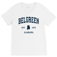 Belgreen Alabama Al Vintage Athletic Navy Sports Design T Shirt V-neck Tee | Artistshot