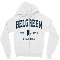 Belgreen Alabama Al Vintage Athletic Navy Sports Design T Shirt Zipper Hoodie | Artistshot