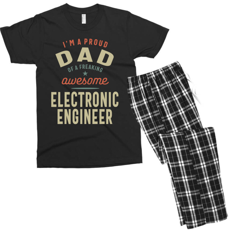 Proud Dad Of An Awesome Electronic Engineer Men's T-shirt Pajama Set by cidolopez | Artistshot