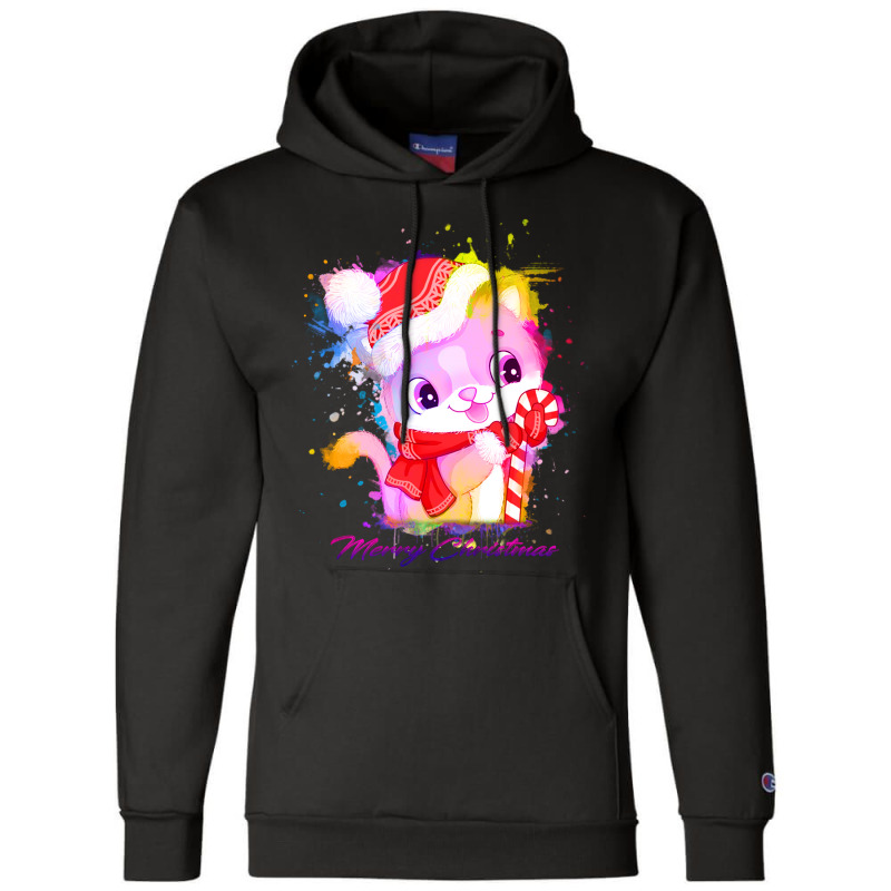 Merry Christmas Cat Champion Hoodie | Artistshot