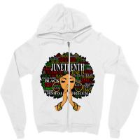 Juneteenth Melanin Black Women Natural Hair Afro Word Art T Shirt Zipper Hoodie | Artistshot