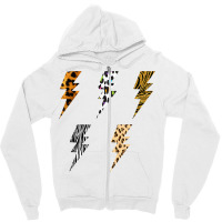 Vintage Thunder Leopard Zebra Animal Print Lightning Bolts T Shirt Zipper Hoodie | Artistshot