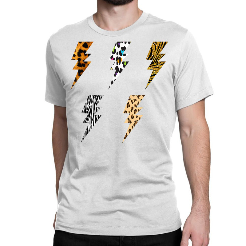 Vintage Thunder Leopard Zebra Animal Print Lightning Bolts T Shirt Classic T-shirt by ybarboof | Artistshot