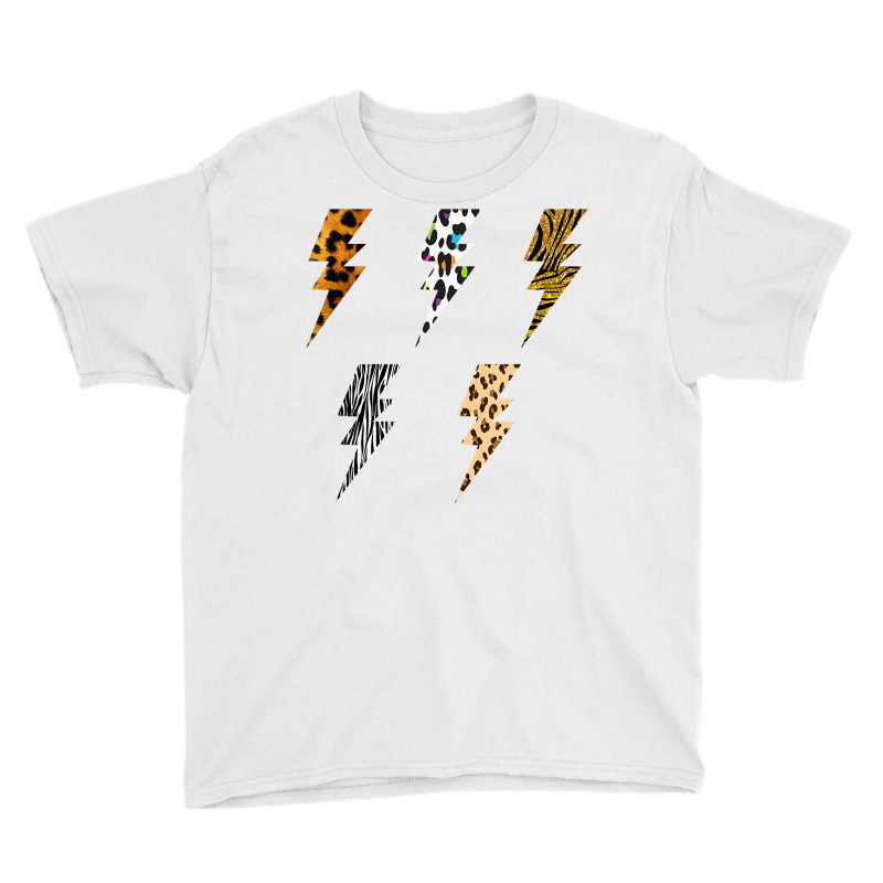 Vintage Thunder Leopard Zebra Animal Print Lightning Bolts T Shirt Youth Tee by ybarboof | Artistshot