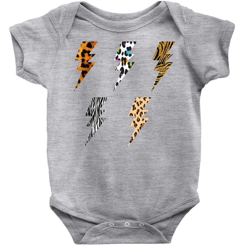 Vintage Thunder Leopard Zebra Animal Print Lightning Bolts T Shirt Baby Bodysuit by ybarboof | Artistshot