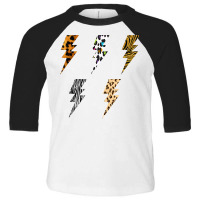 Vintage Thunder Leopard Zebra Animal Print Lightning Bolts T Shirt Toddler 3/4 Sleeve Tee | Artistshot